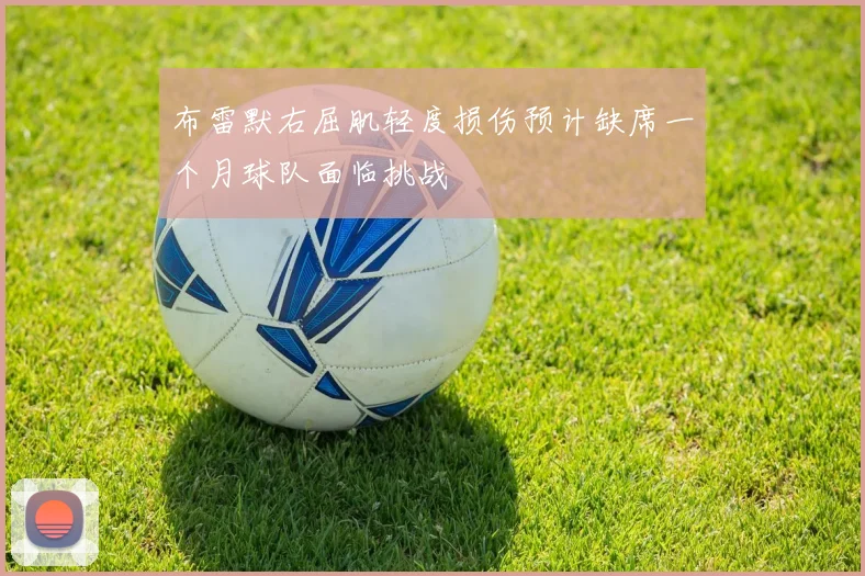 布雷默右屈肌轻度损伤预计缺席一个月球队面临挑战